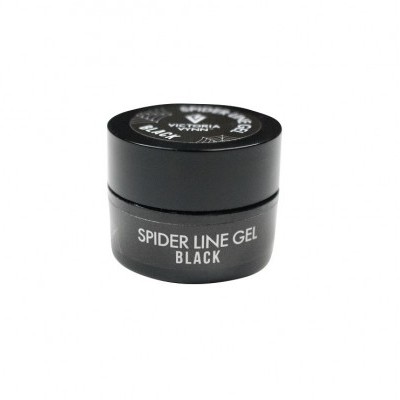 Frasco preto de gel Spider Line com texto branco