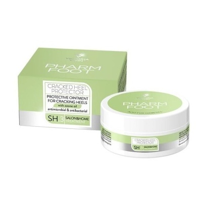 Creme protetor Pharm Foot para calcanhares em embalagem verde e branca