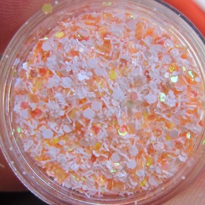 Frasco pequeno com glitter flocado colorido