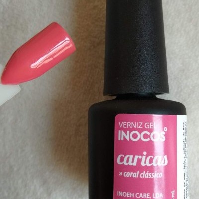 frasco de verniz gel INOCOS coral clássico cor caricas