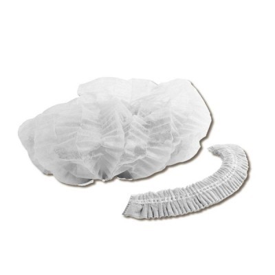 Toucas descartáveis brancas não tecidas com elástico