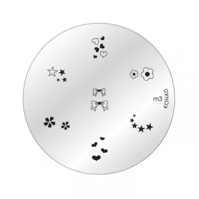 Placa redonda em metal para estampagem de unhas com desenhos variados