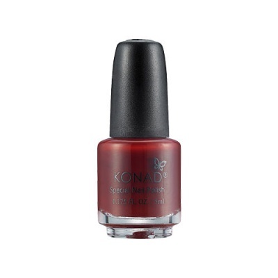 frasco de verniz de unhas KONAD vermelho escuro com tampa preta