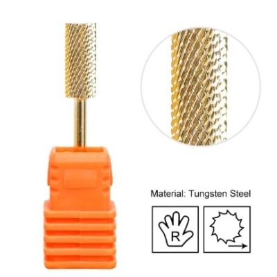 Ferramenta de unhas de aço tungstênio dourado com base laranja