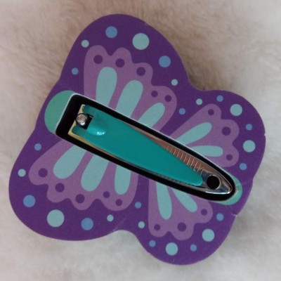 Prendedor de cabelo azul turquesa em cartão borboleta colorido