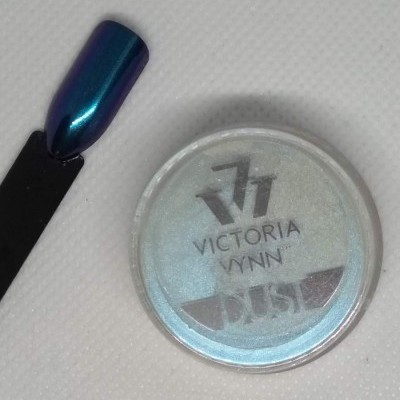 Embalagem redonda de pó para unhas Victoria Vynn Dust azul iridescente