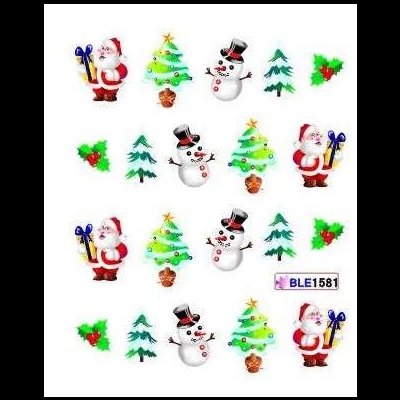 Autocolantes de Natal com Papai Noel, árvores de Natal, bonecos de neve e azevinho