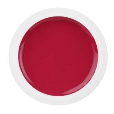 Recipiente branco redondo com tinta vermelha dentro