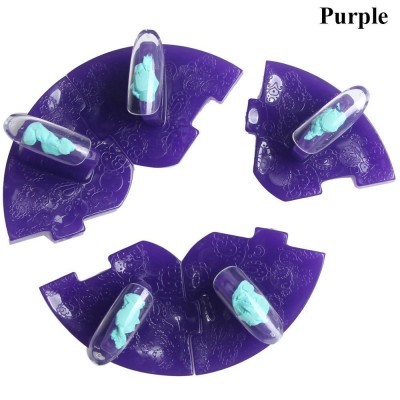 Conjunto de moldes para nail art com argila azul em cápsulas transparentes