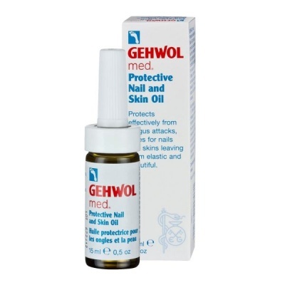 Frasco de óleo protetor para unhas e pele GEHWOL med. com caixa branca