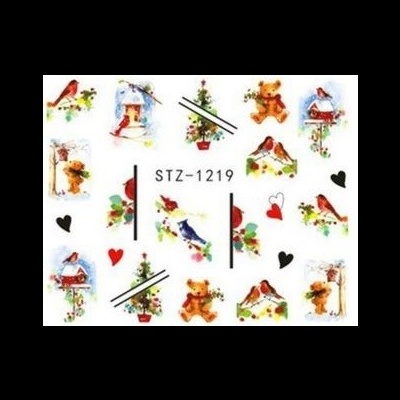 Adesivos de pássaros, ursinhos, corações e casinhas coloridas com código STZ-1219