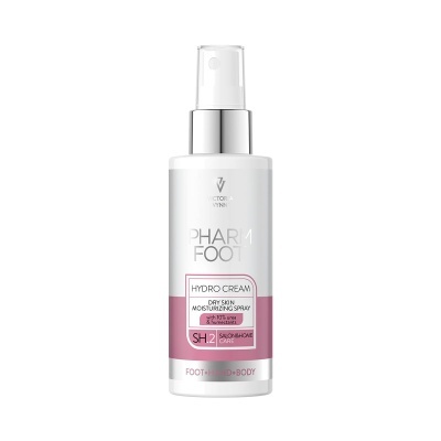 Frasco branco com creme hidratante Pharm Foot Hydro Cream e tampa spray