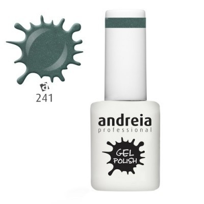 Verniz gel Andreia Professional cor verde escuro nº 241 em frasco branco