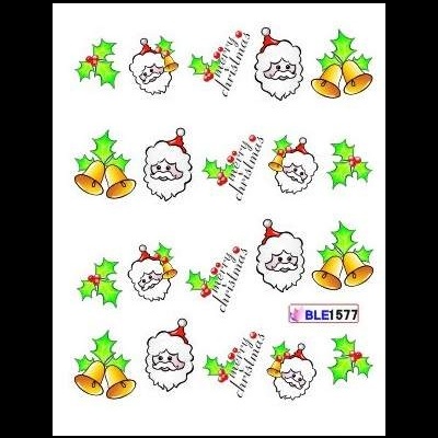 Ilustrações natalinas repetidas com sinos, Pai Natal e texto Merry Christmas