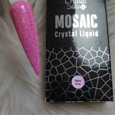 Unha falsa rosa e embalagem de verniz mosaico