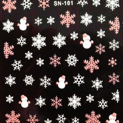 Adesivos de flocos de neve e bonecos de neve com texto SN-101