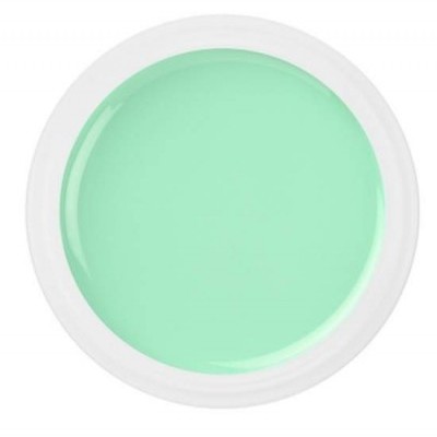 Tinta líquida verde pastel num pote branco