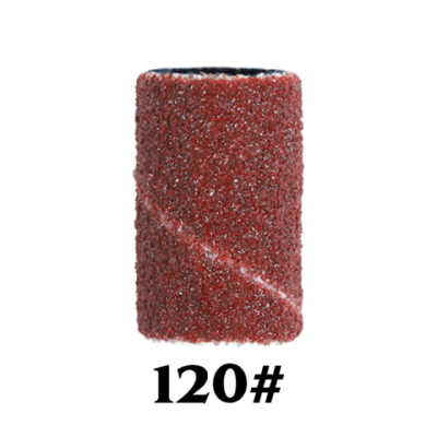 Lixa cilíndrica abrasiva vermelha com textura rugosa