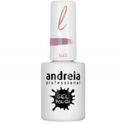 Frasco de verniz gel Andreia Professional branco com tampa branca e texto preto