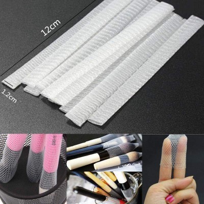 Protetores brancos em tecido de malha para pincéis de maquiagem