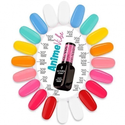 Mostruário circular de vernizes de unhas coloridos com rótulos numerados