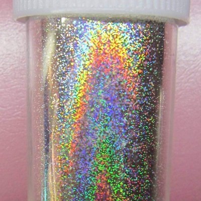 Frasco plástico com glitter holográfico e tampa branca