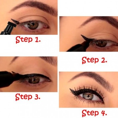 Passos para aplicar delineador preto em olho