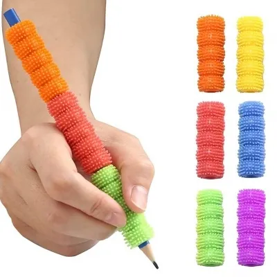 Adaptador para lápis texturizado Camadas protetoras de lápis coloridas com textura bolha