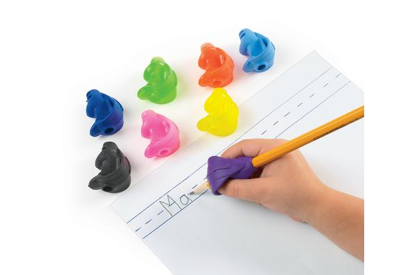 Adaptador para lápis, grotto Apoio de silicone colorido em forma de mão para lápis