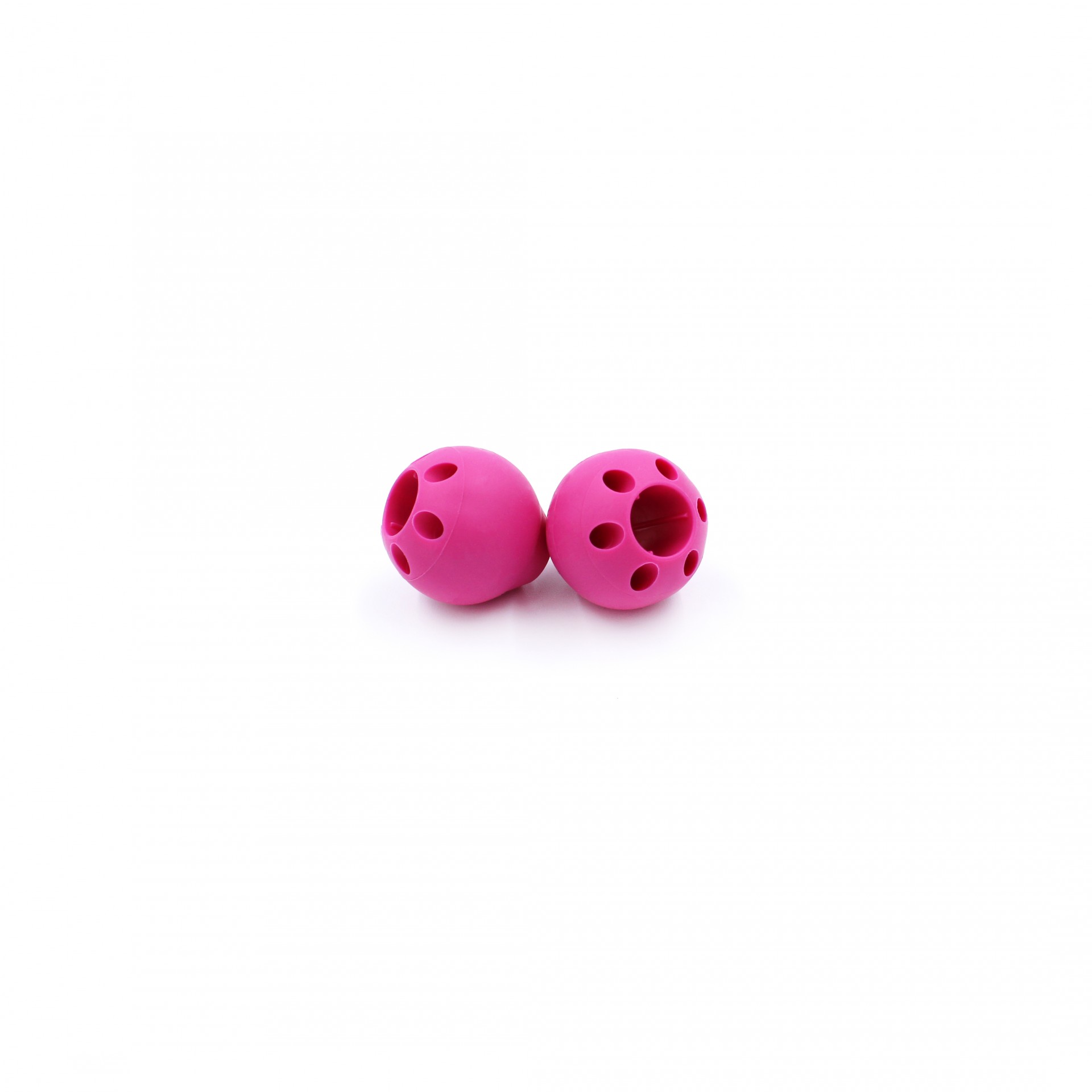 Adaptador para lápis, Butter Grip da ARK (2 unidades) Duas bolas rosas com furos sobre fundo branco