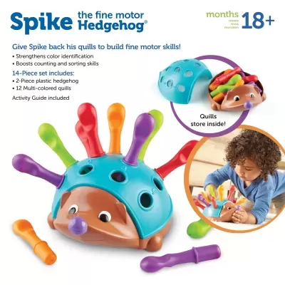 Brinquedo Spike the fine motor Hedgehog com peças coloridas para crianças