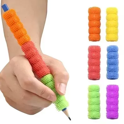 Camadas protetoras de lápis coloridas com textura bolha