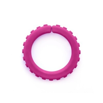 Pulseira ou anel flexível cor-de-rosa com relevos pequenos