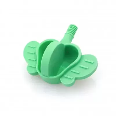 Denteira verde em silicone com asas largas