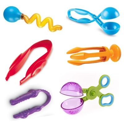 Set colorido de utensílios de cozinha de plástico