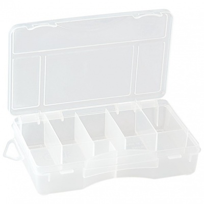 Caixa organizadora transparente de plástico com divisórias