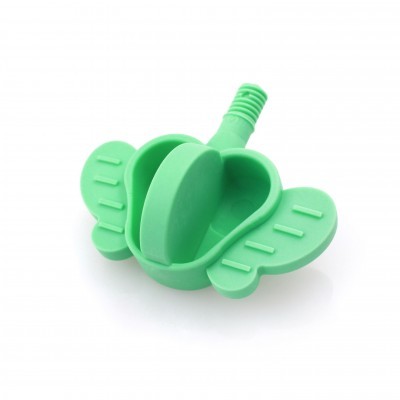 Suporte verde em silicone com forma abstrata