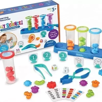 Conjunto educativo Jolly Science com tubos coloridos e peças de plástico para aprendizagem