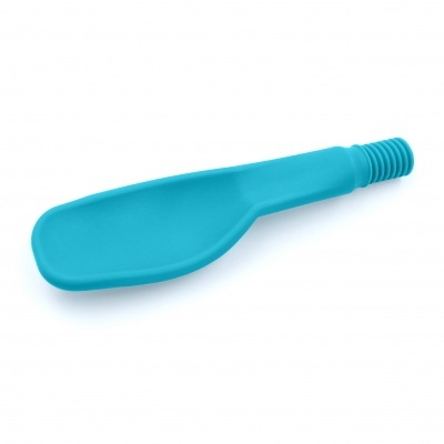 Espátula de silicone azul turquesa com cabo anatómico