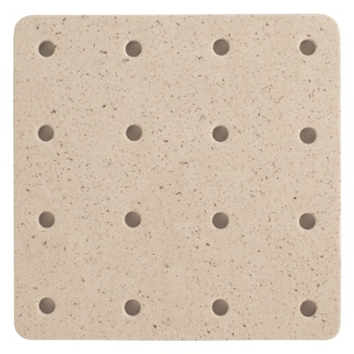 pastilha quadrada bege clara com 16 furos
