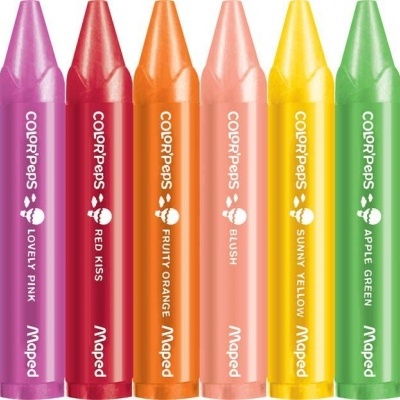 Conjunto de 12 lápis de cera Maped Color'Peps com cores variadas