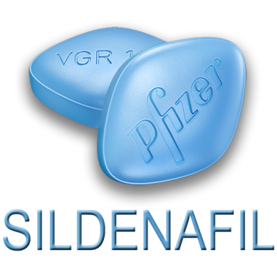 Dois comprimidos azuis Pfizer com texto VGR 1 e SILDENAFIL