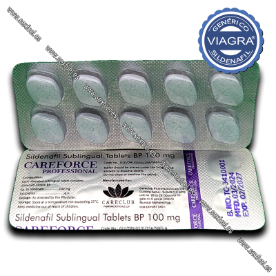 Blister de comprimidos Sildenafila sublingual 100 mg CAREFORCE PROFESSIONAL