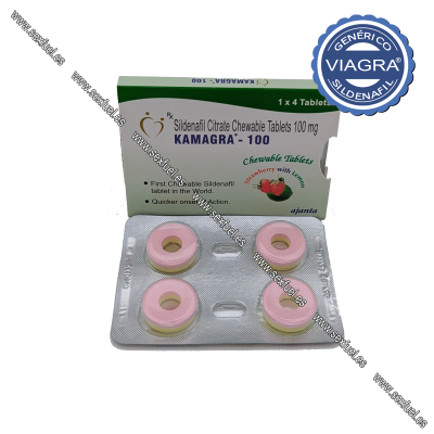 Comprimidos mastigáveis Kamagra-100 sabor morango com menta