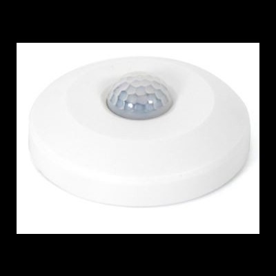 Sensor de movimento redondo branco com lente texturizada