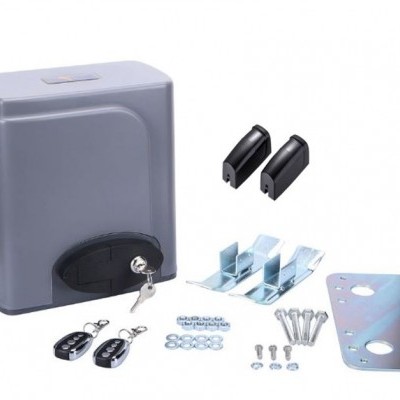 Kit motor automatização portão deslizante com comandos e acessórios metálicos