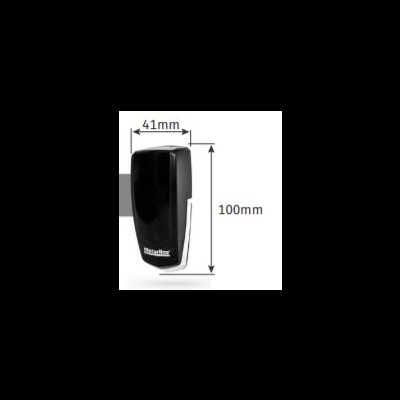 Dispositivo preto retangular com texto starterline e dimensões em milímetros