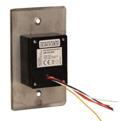 Interruptor botão toque sem contacto OR-ZS-812 com placa metal e fios coloridos