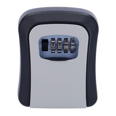 Caixa de segurança para chaves com combinação numérica cinza e preta