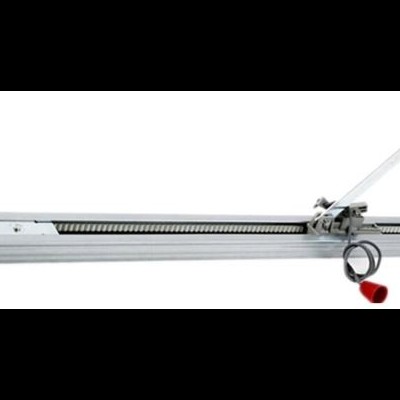 Barra de cotovelo metálica cinza com mola e cabo vermelho para estores